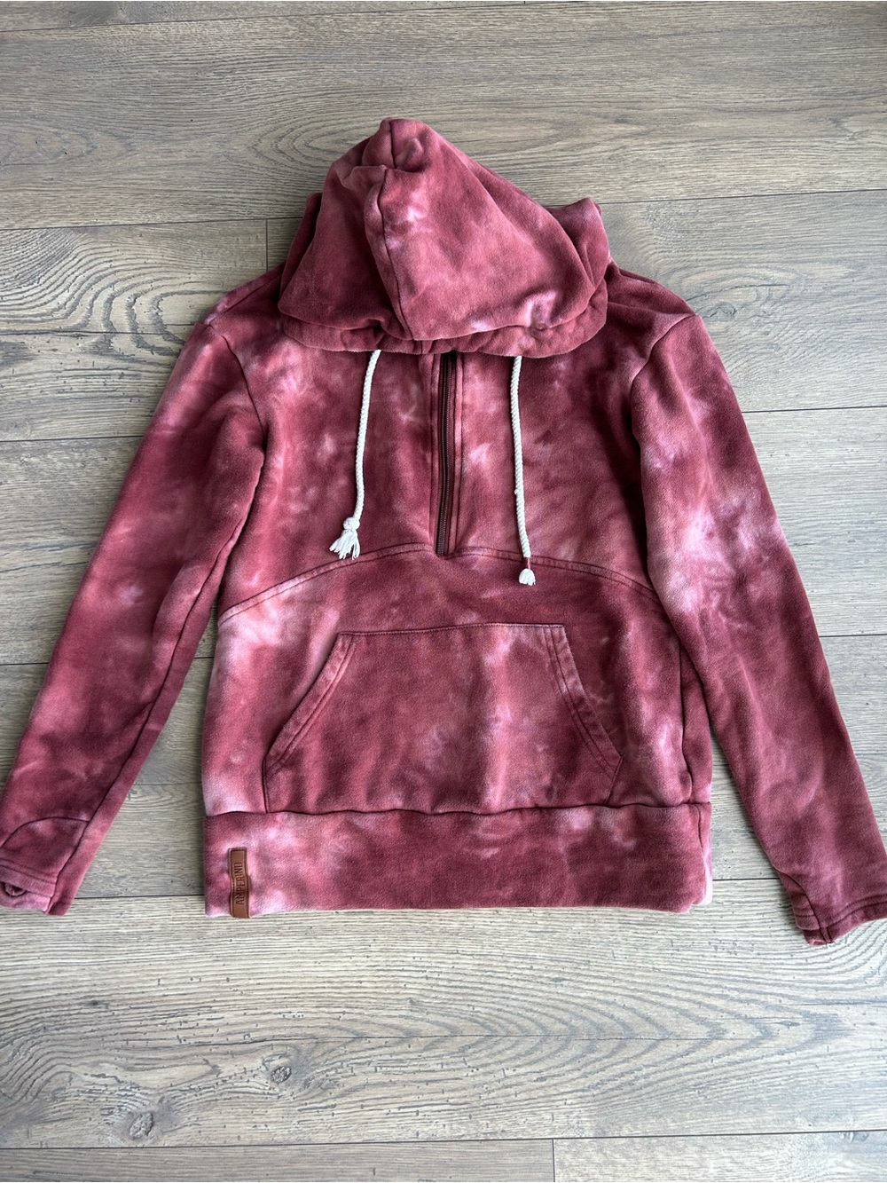 Ampersand Ave Tie-Dye Hooded Pullover Sweater - Dusty Rose